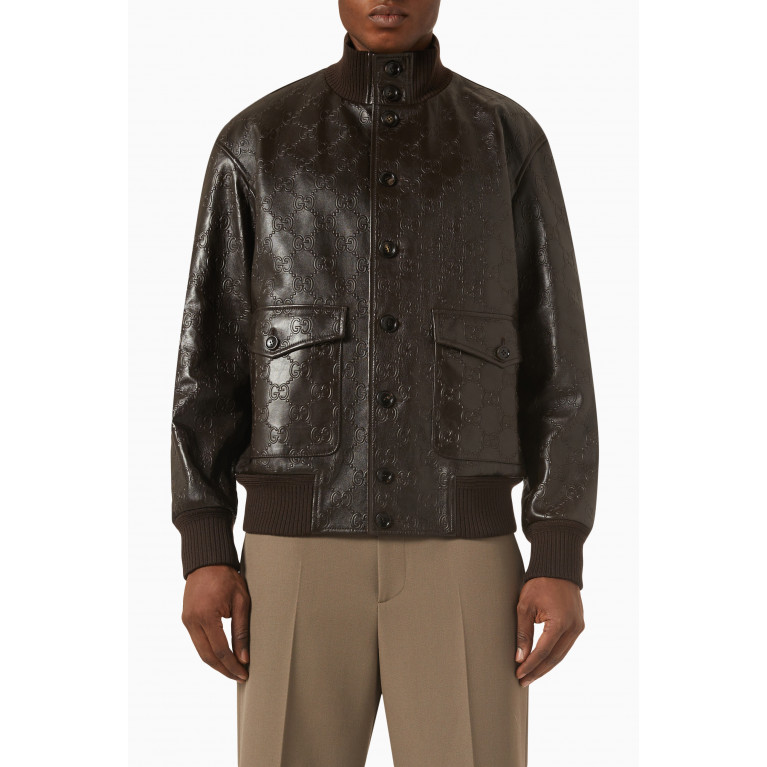 Gucci - GG Bomber Jacket in Leather