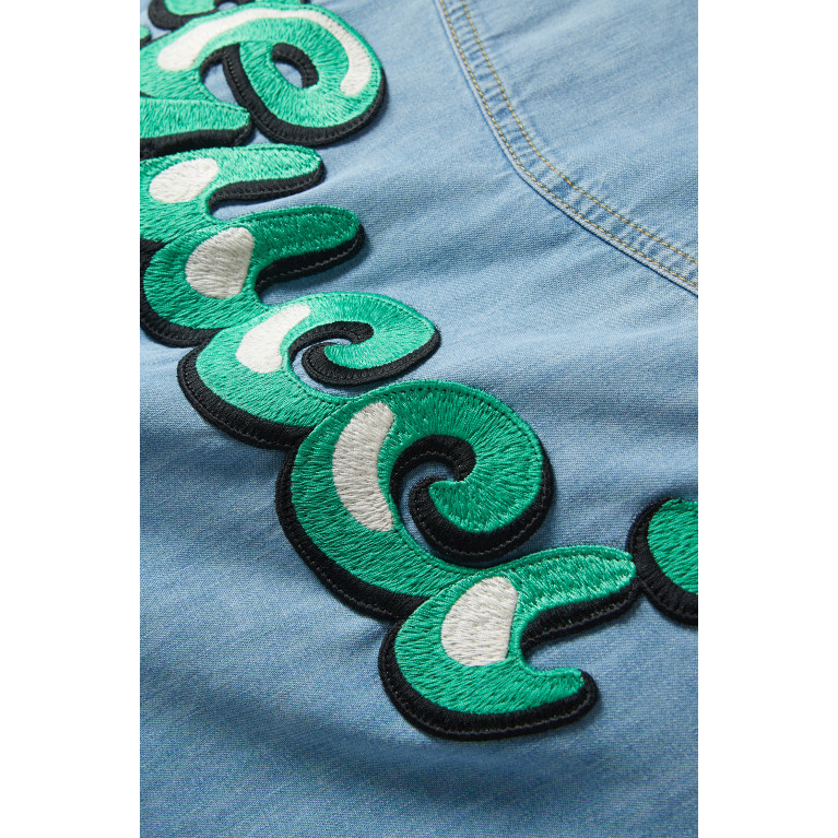 Gucci - Short Sleeved Graphic Logo Shirt in Denim