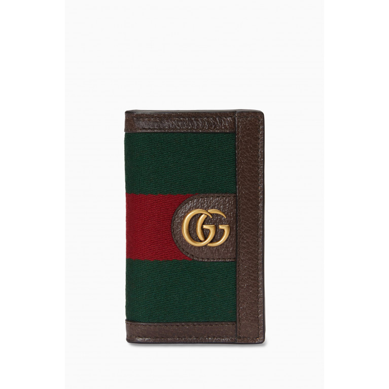 Gucci - Web Cardcase with Double G in Leather Grey