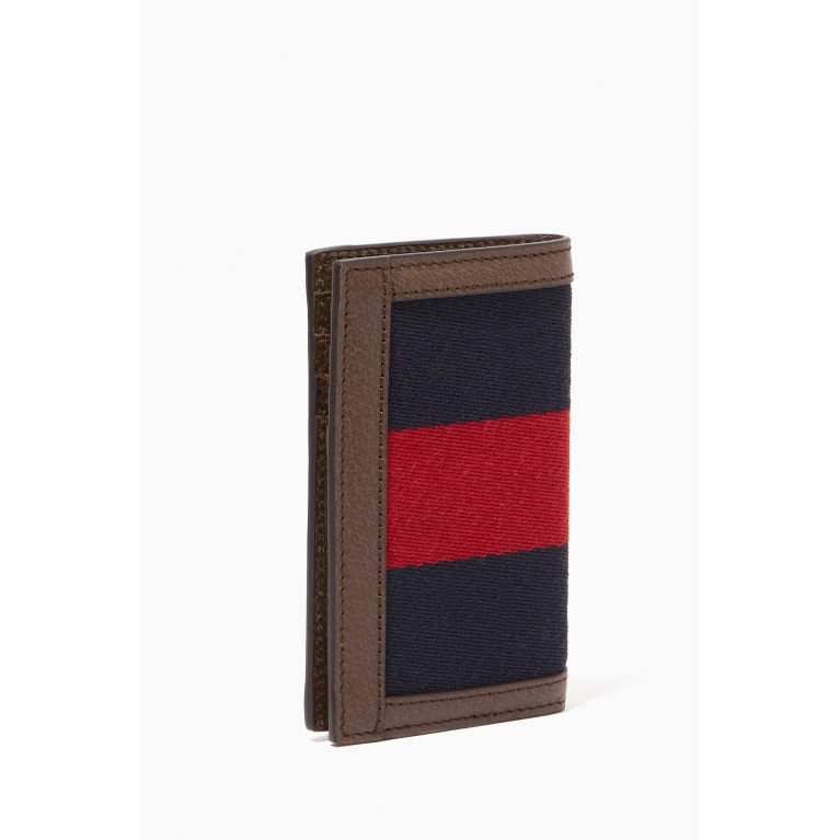Gucci - Web Cardcase with Double G in Leather Multicolour