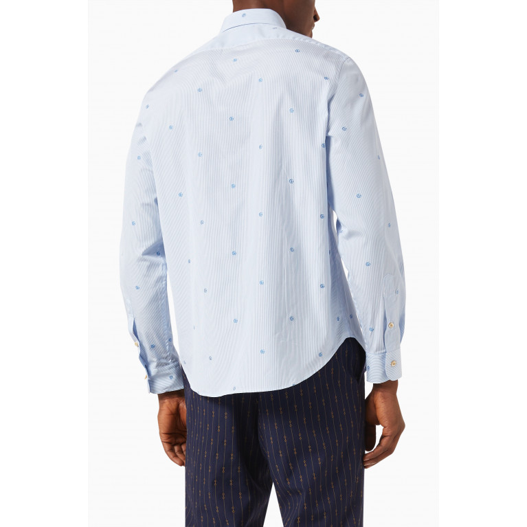 Gucci - Double-G Striped Shirt in Cotton-poplin