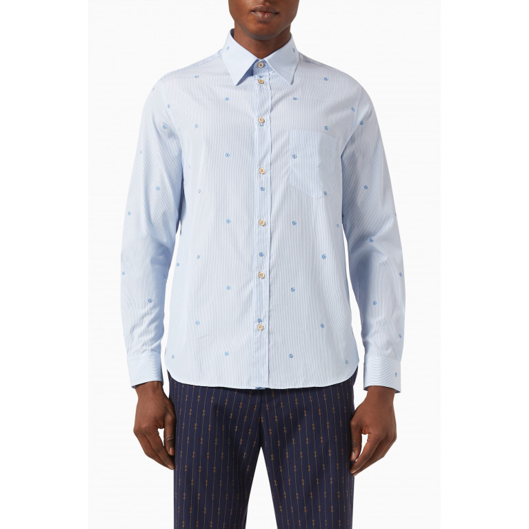 Gucci - Double-G Striped Shirt in Cotton-poplin