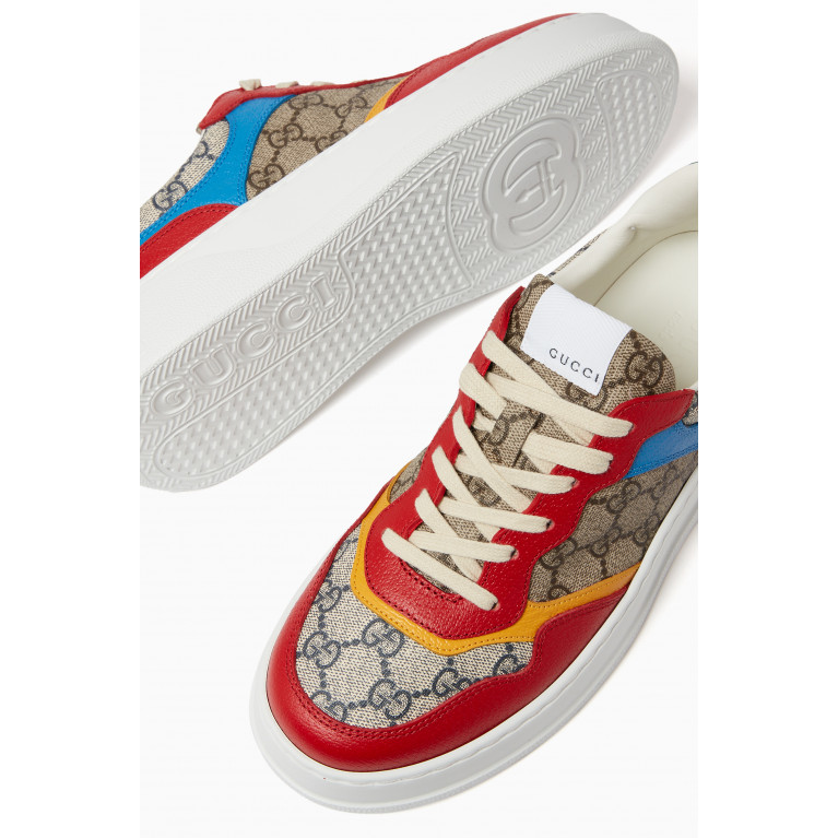 Gucci - Chunky Sneakers in GG Supreme Canvas & Leather