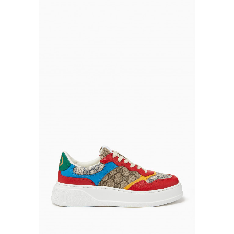 Gucci - Chunky Sneakers in GG Supreme Canvas & Leather