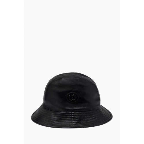 Gucci - Double G Bucket Hat in Leather
