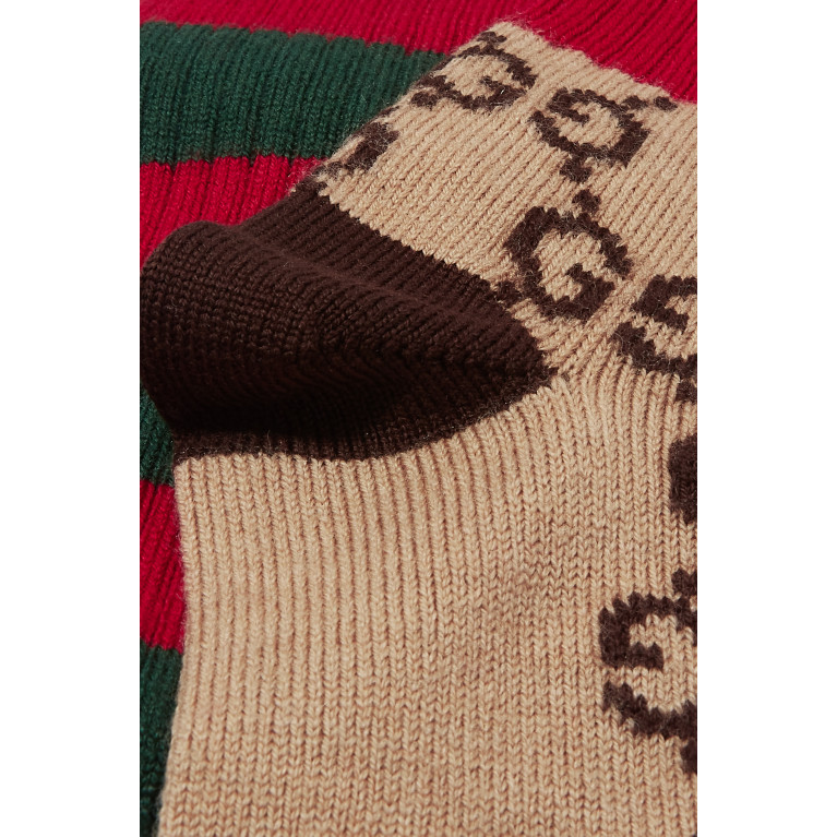 Gucci - Gucci - Striped GG Socks in Cotton-blend