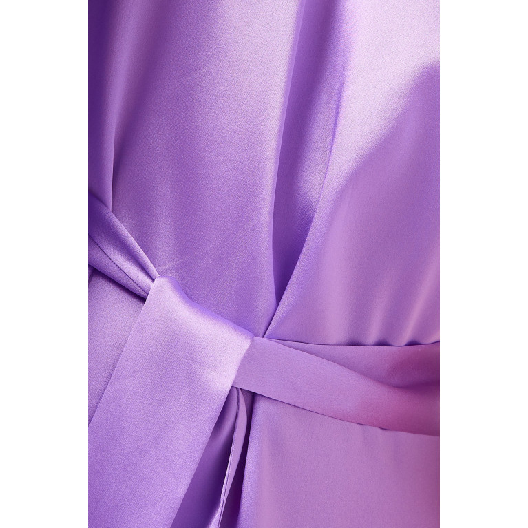SELMACILEK - One-shoulder Belted Maxi Dress in Satin