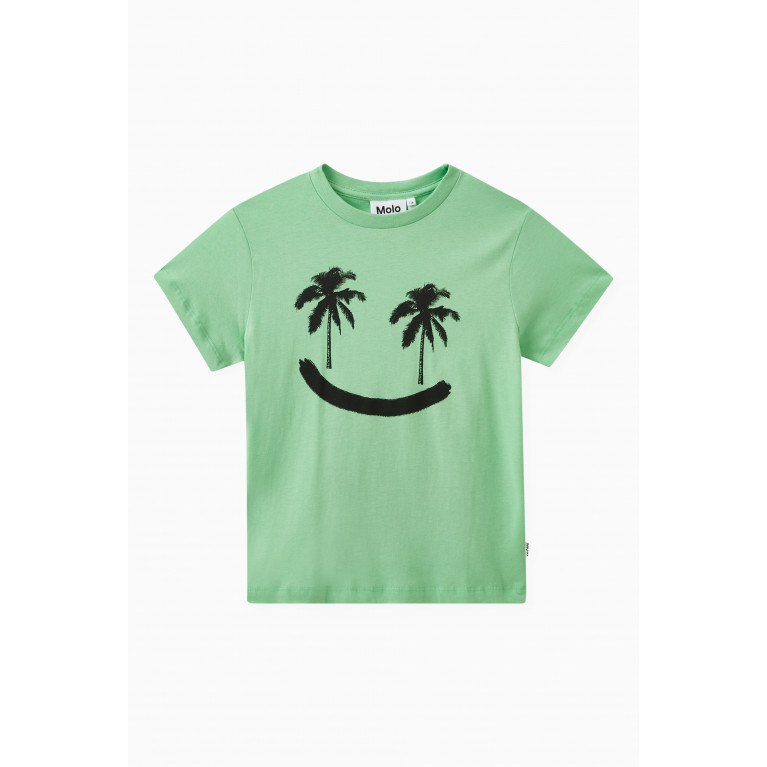 Molo - Rame Palm Eyes T-shirt in Cotton Green