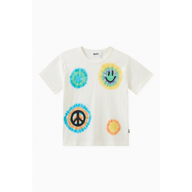 Molo - Riley Tie-dye T-shirt in Organic Cotton White
