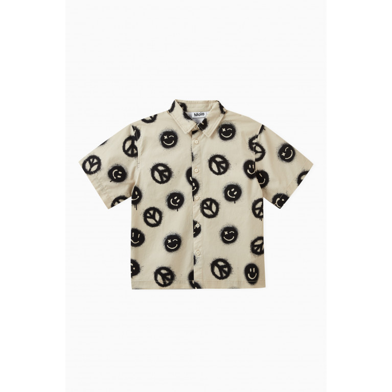 Molo - Richie Smiley Peace Shirt in Cotton
