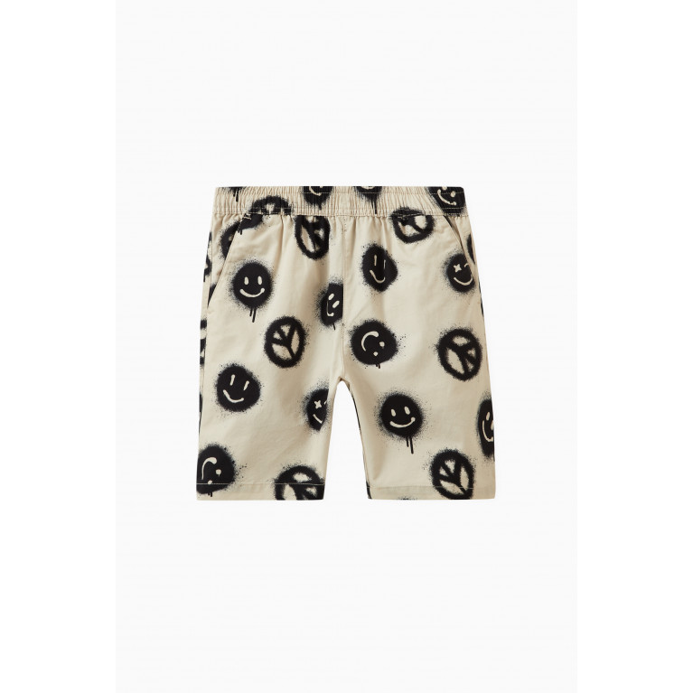 Molo - Molo - Avart Smiley & Peace-print Shorts in Cotton