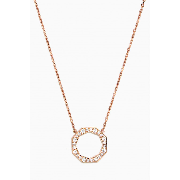 Samra - Small Birwaz Turath Diamond Necklace in 18kt Rose Gold