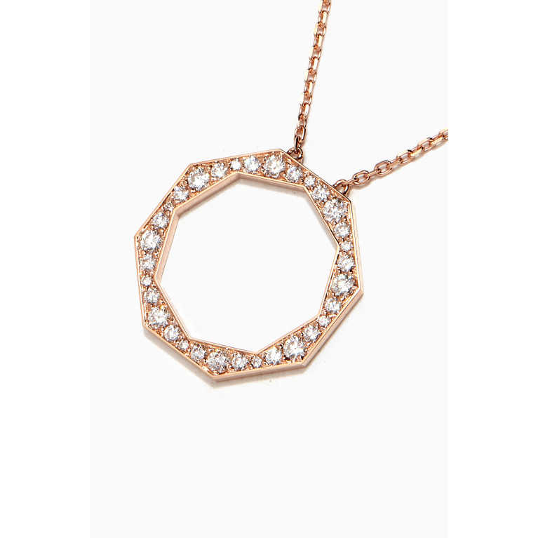 Samra - Large Birwaz Turath Diamond Necklace in 18kt Rose Gold