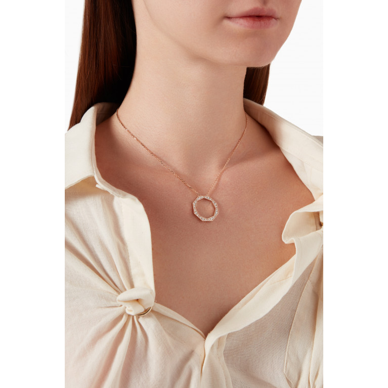 Samra - Large Birwaz Turath Diamond Necklace in 18kt Rose Gold