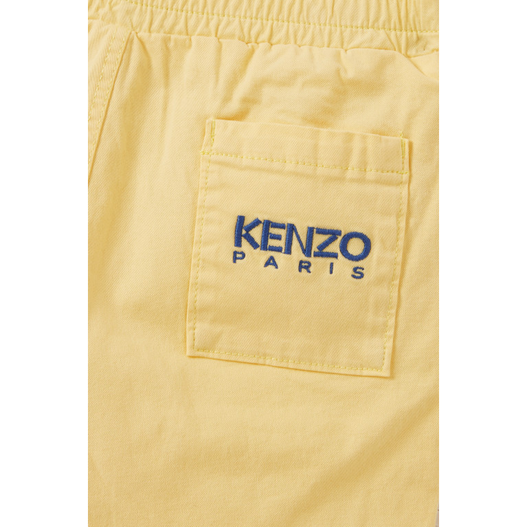 KENZO KIDS - Logo Bermuda Shorts in Cotton Yellow