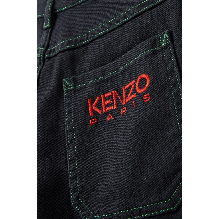 KENZO KIDS - Tiger Embroidered Shorts in Denim