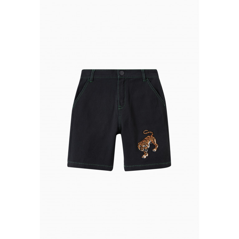 KENZO KIDS - Tiger Embroidered Shorts in Denim