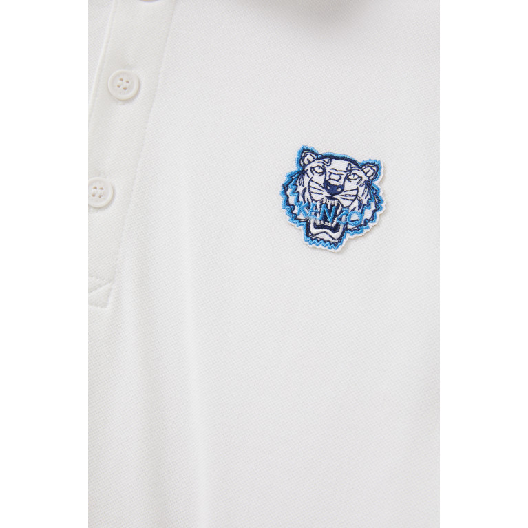KENZO KIDS - Embroidered Logo Polo in Cotton White