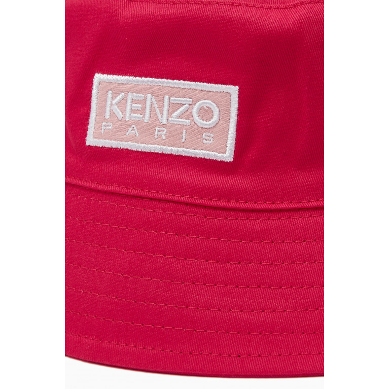 KENZO KIDS - Reversible Logo-patch Bucket Hat in Cotton
