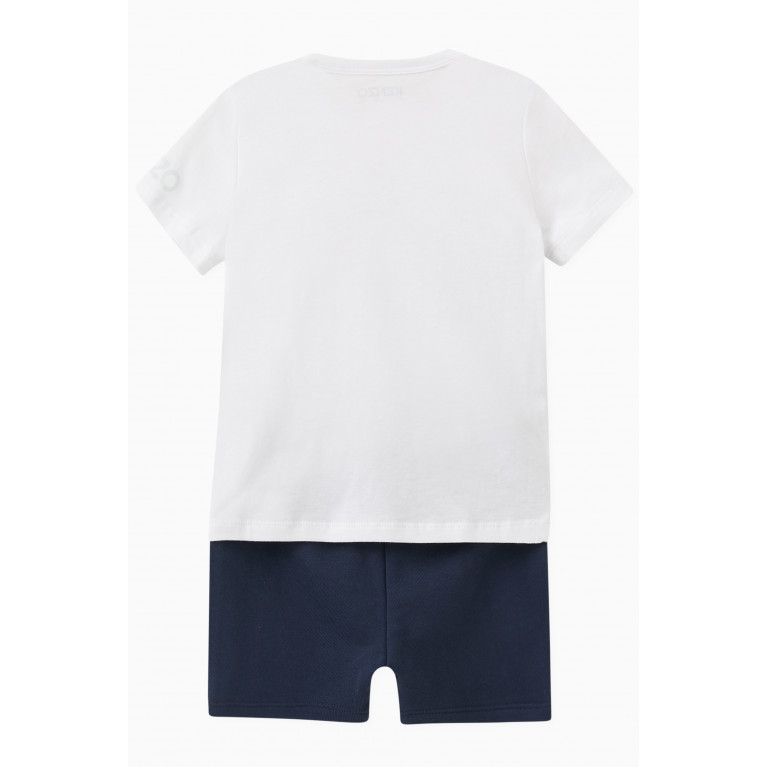 KENZO KIDS - Elephant-print T-shirt & Shorts Set in Organic Cotton