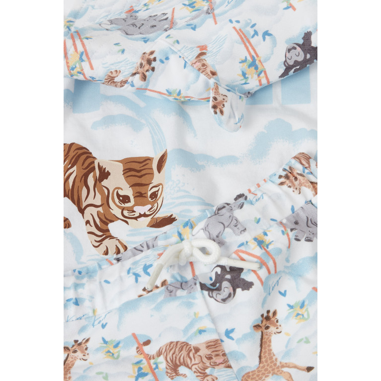 KENZO KIDS - Animal Print T-shirt, Shorts & Hat Set in Cotton