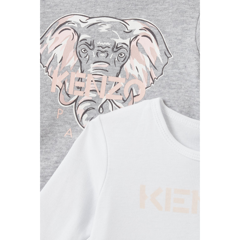KENZO KIDS - Logo Print Pyjamas, Set of Two Grey
