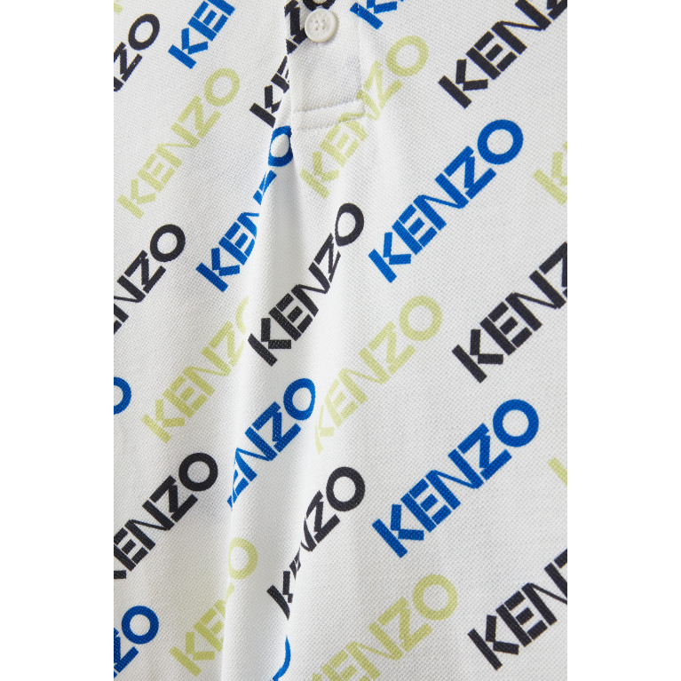 KENZO KIDS - Logo Print Polo Shirt in Cotton