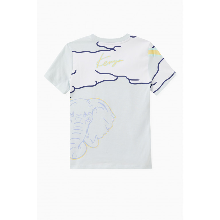 KENZO KIDS - Diagonal Logo Print T-shirt in Cotton