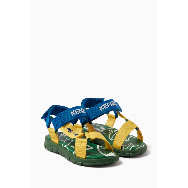KENZO KIDS - Jungle Sandals in Webbing Fabric Multicolour