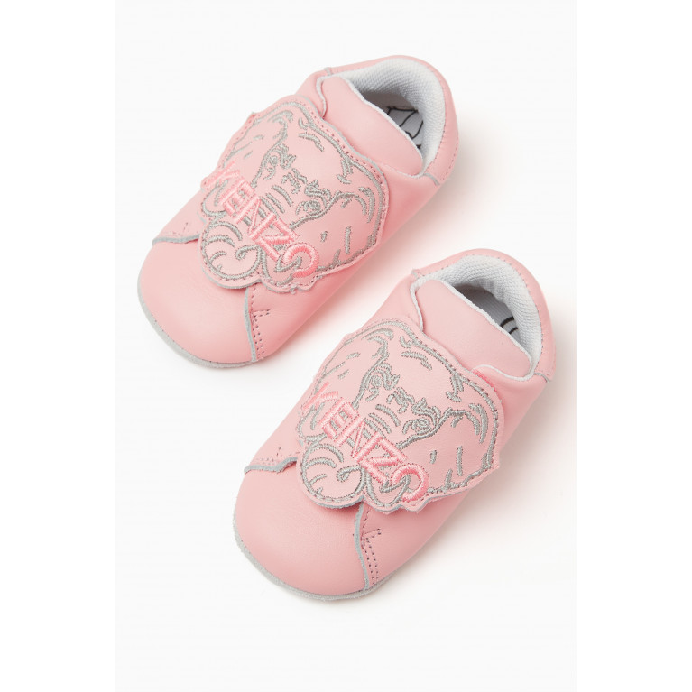 KENZO KIDS - Elephant Logo Shoes in Leather Pink