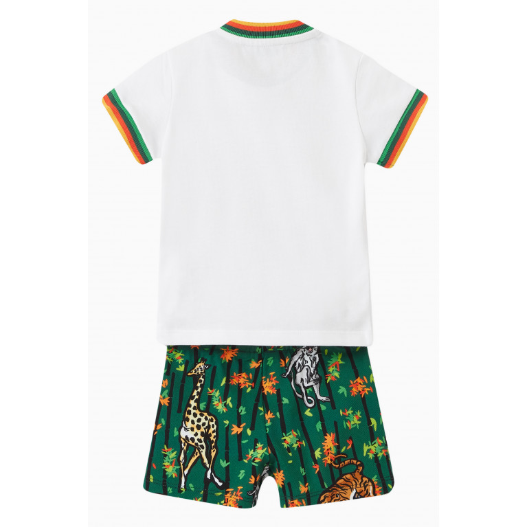 KENZO KIDS - Bamboo Print T-Shirt and Shorts Set in Cotton