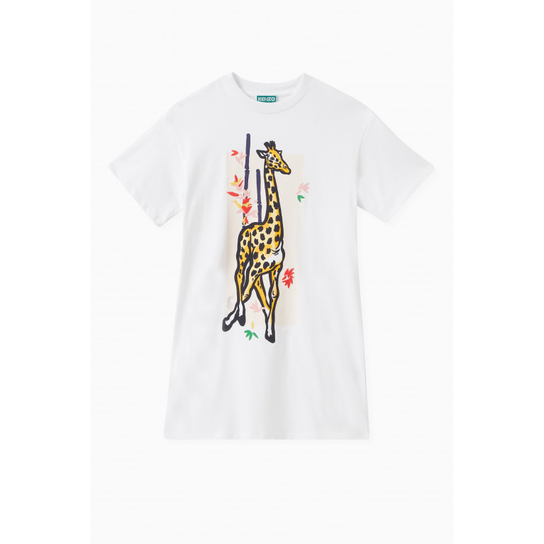 KENZO KIDS - Giraffe Print T-shirt Dress in Cotton