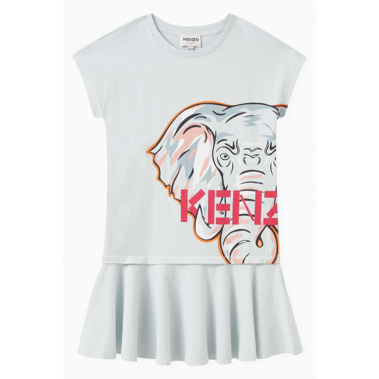 KENZO KIDS - Elephant Print Dress in Cotton