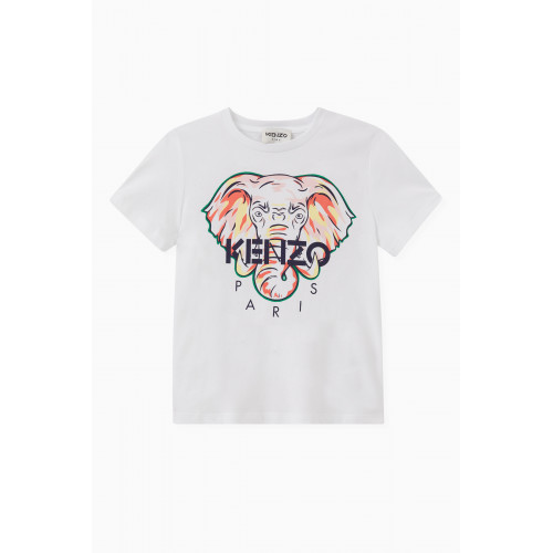KENZO KIDS - Elephant Print T-shirt in Cotton