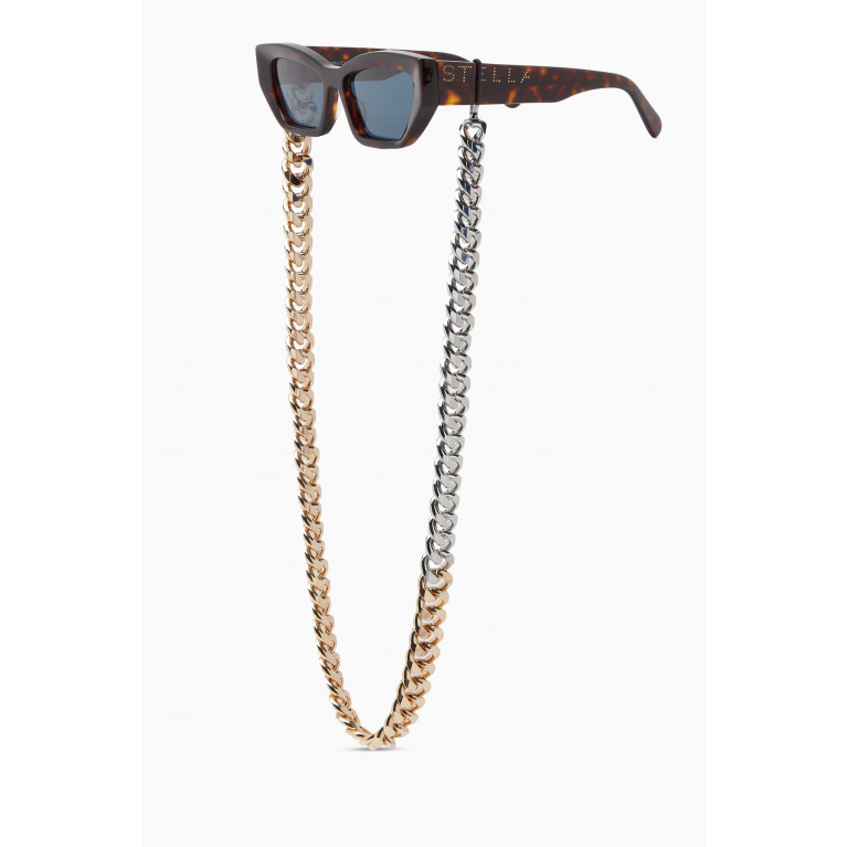 Stella McCartney - Geometric Chain-link Sunglasses in Bio Acetate Brown