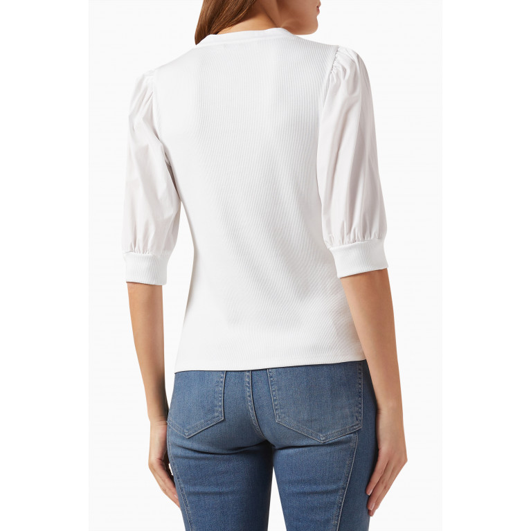 Veronica Beard - Coralee Top in Cotton-blend White