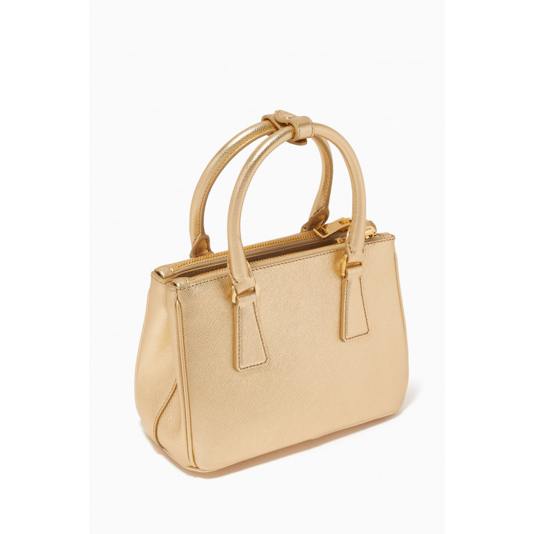 Prada - Mini Prada Galleria Bag in Metallic Saffiano Leather