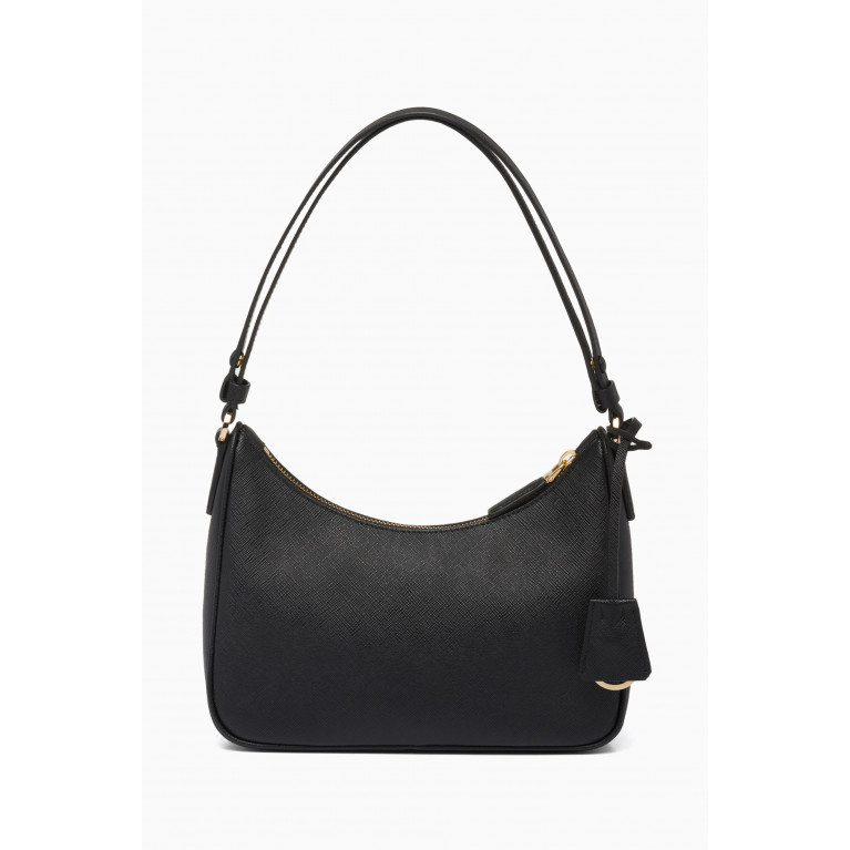 Prada - Mini Shoulder Bag in Saffiano Leather Black
