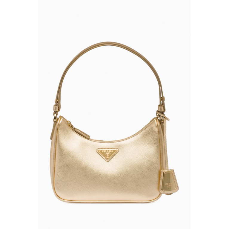 Prada - Mini Shoulder Bag in Saffiano Leather Gold