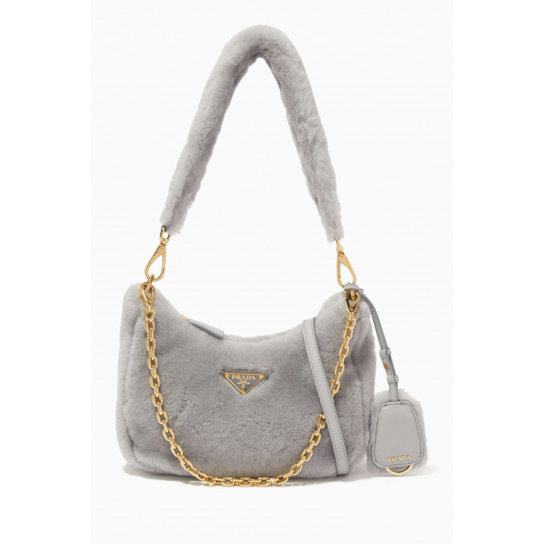 Prada - Mini Shoulder Bag in Sheepskin Grey