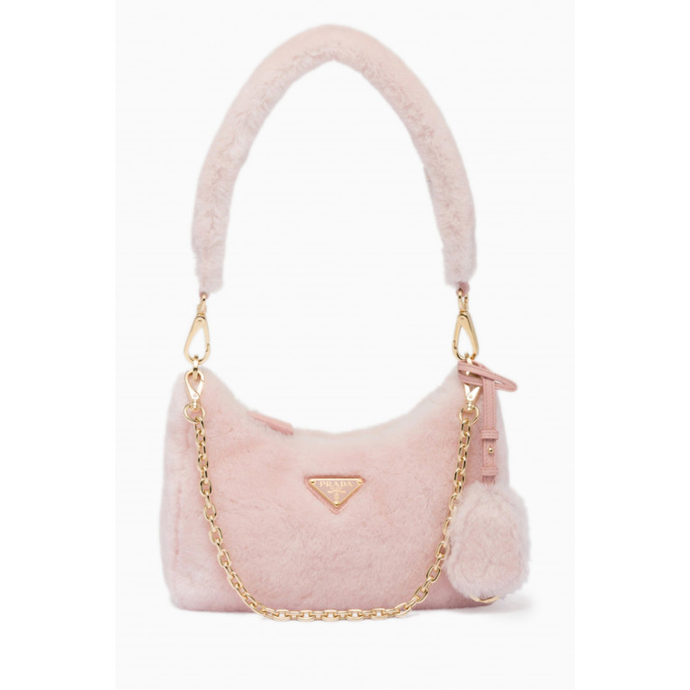 Prada - Mini Shoulder Bag in Sheepskin Pink