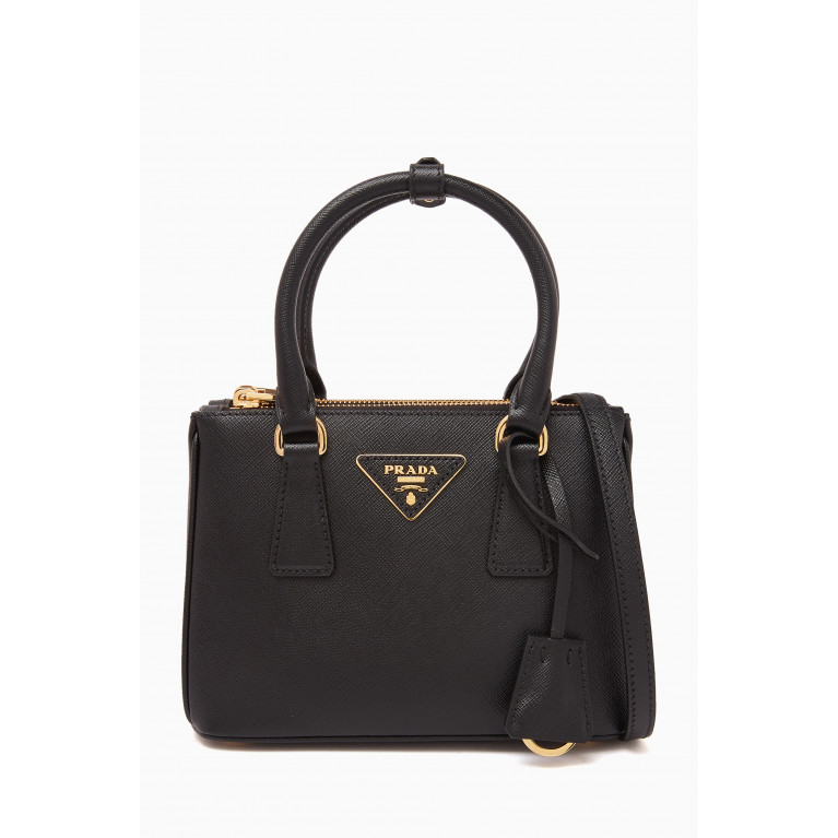 Prada - Small Galleria Bag in Saffiano Leather Black