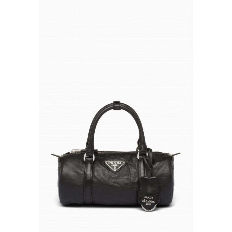 Prada - Small Handbag in Crumpled Nappa Leather Black