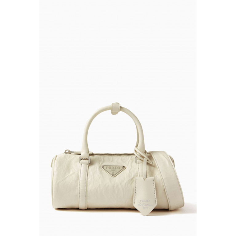Prada - Small Handbag in Crumpled Nappa Leather White
