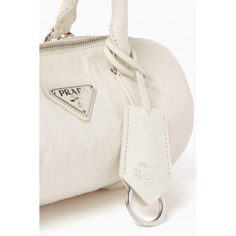 Prada - Small Handbag in Crumpled Nappa Leather White