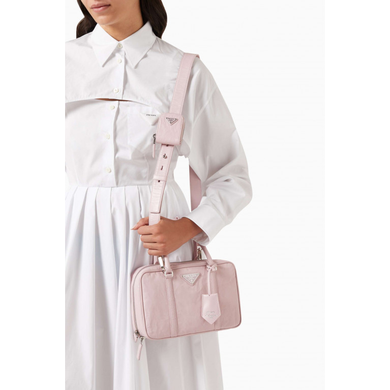 Prada - Small Top-handle Bag in Antique Nappa Pink