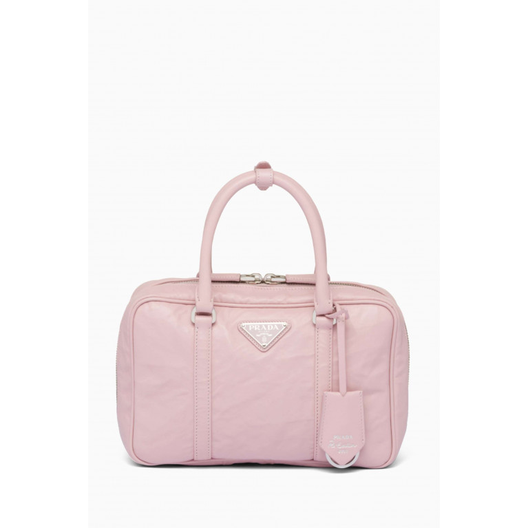 Prada - Small Top-handle Bag in Antique Nappa Pink