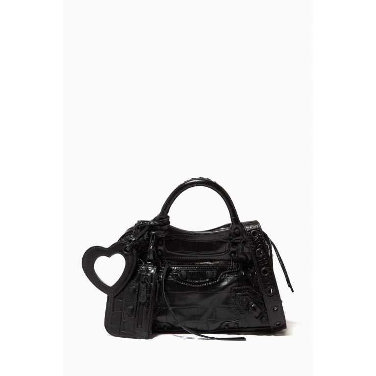 Balenciaga - Neo Cagole XS Top-handle Bag in Croc-embossed Calfskin