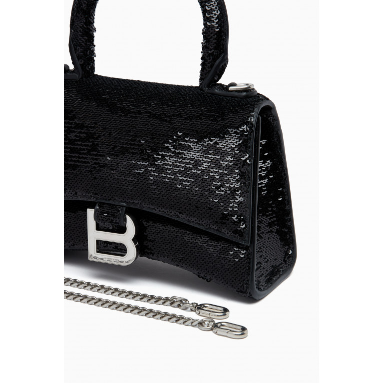 Balenciaga - Hourglass XS Top-handle Bag in Sequins & Lambskin