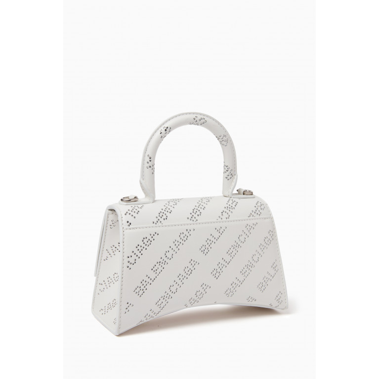 Balenciaga - Hourglass XS Top Handle Bag in Crystal Perforated Leather
